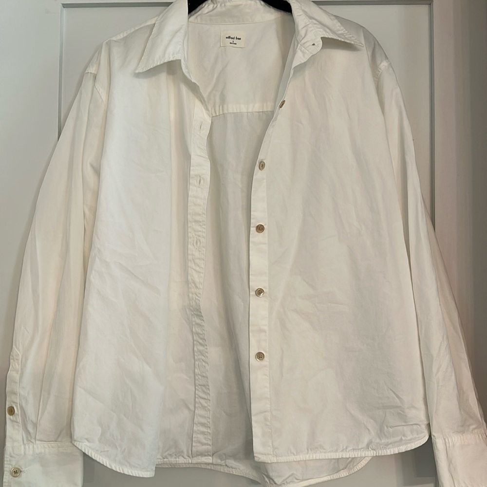 Aritzia Wilfred White Button-Up Shirt